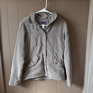 Patagonia Hooded Corduroy Jacket in Light Gray